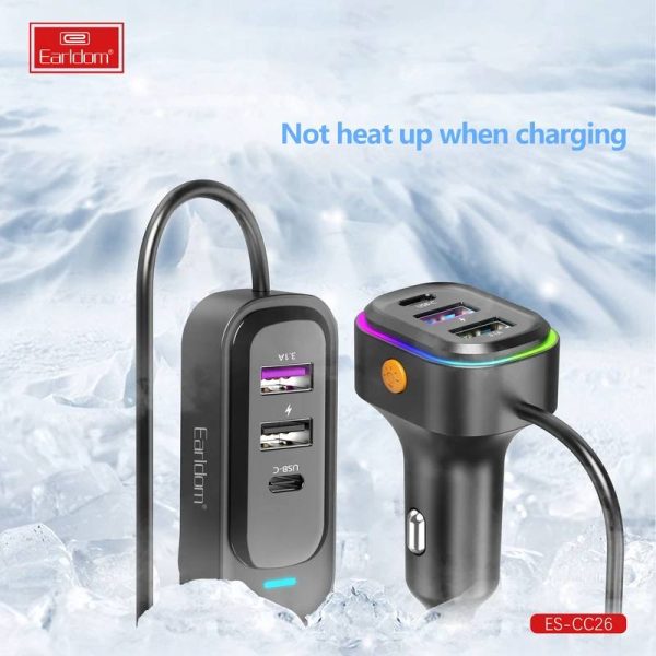 شارژر فندکی 65 وات ارلدام مدل 6IN1 CAR CHARGER CC26 - Image 2