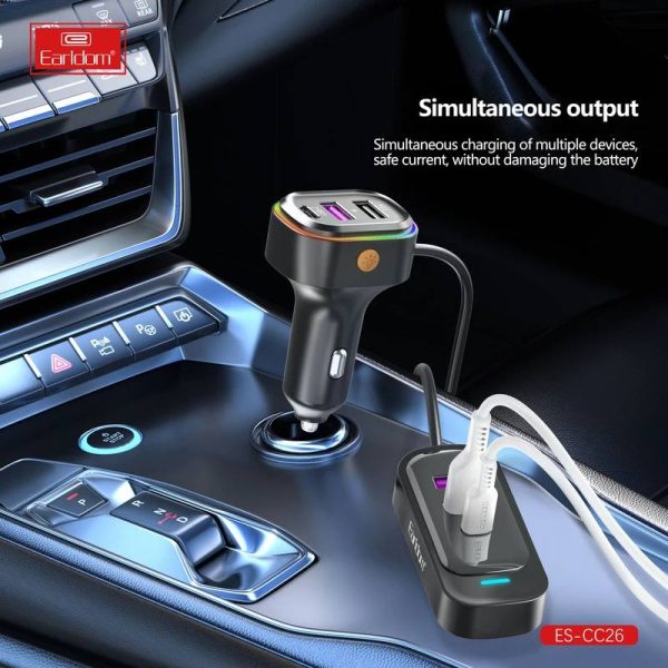 شارژر فندکی 65 وات ارلدام مدل 6IN1 CAR CHARGER CC26 - Image 4