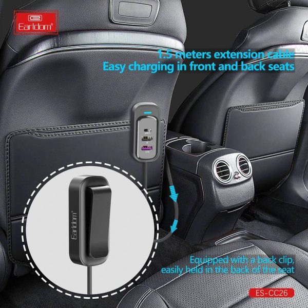 شارژر فندکی 65 وات ارلدام مدل 6IN1 CAR CHARGER CC26 - Image 6