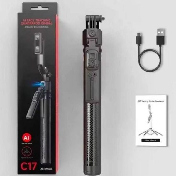 مونوپاد و گیمبال AI FACE C17 با قابلیت ردیابی چهره و چرخش ۳۶۰ درجه - Image 3