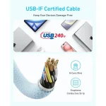 کابل تبدیل USB-C به USB-C انکر مدل Zolo A8060 طول 0.9 متر با توان 240 وات - Image 2