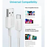 کابل تبدیل USB-A به USB-C انکر مدل A81H6H21 با طول 1.8 متر