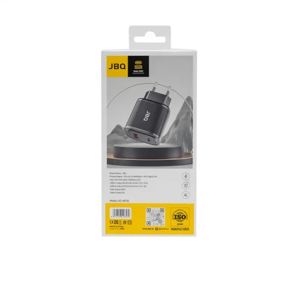 شارژر دیواری 20 وات جی بی کیو مدل HC-NP20 C به همراه کابل USB-C - Image 3