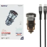 شارژر فندکی فست و PD دو پورت Nitu مدل NDC35 20W به همراه کابل شارژ Type-C To Lightning