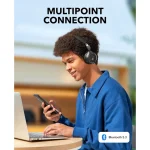 هدفون بلوتوثی انکر مدل Soundcore H30i بدون قابلیت نویز کنسلینگ، درگاه شارژ USB Type-C، دارای میکروفون داخلی با کیفیت بالا، مجهز به فناوری BassUp، مقاومت در برابر رطوبت و عرق - Image 5
