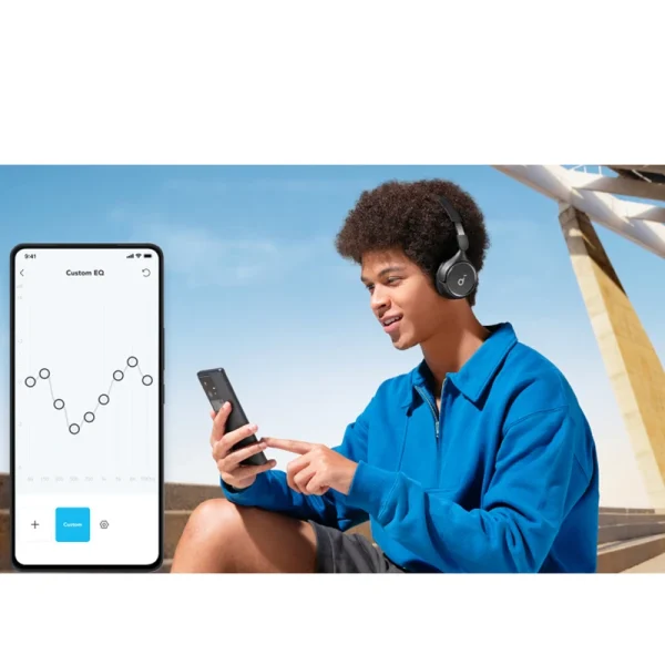 هدفون بلوتوثی انکر مدل Soundcore H30i بدون قابلیت نویز کنسلینگ، درگاه شارژ USB Type-C، دارای میکروفون داخلی با کیفیت بالا، مجهز به فناوری BassUp، مقاومت در برابر رطوبت و عرق - Image 9