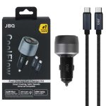 شارژر فندکی PD و فست سه پورت جی بی کیو مدل Cool Flow C82339A 66W به همراه کابل شارژ Type-C To Type-C