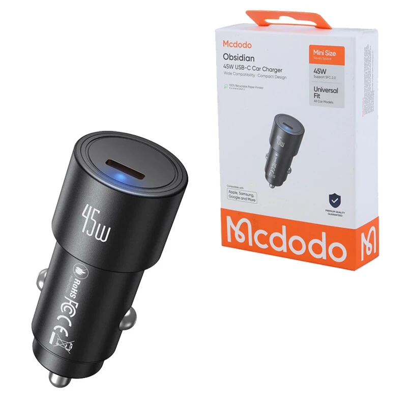 1779958146_uz8vuba3e شارژر فندکی 45 وات مک دودو Obsidian CC-534