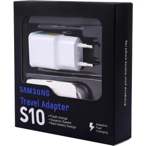 شارژر دیواری مدل Galaxy S10 به همراه کابل تبدیل USB-C