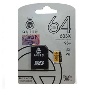رم میکرو کوئین تک مدل QUEEN TECH 633X U3 95MB 64G گارانتی مادام العمر